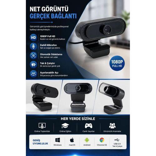 Webcam Orjınal 1080p Hd Konferans Kamera Dahili Mikrofon Görüntülü Sohbet Yayın Kamerası Hd Video Ae-112