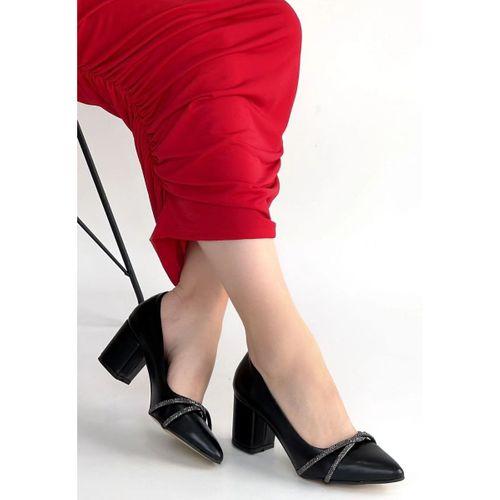 Zenta Siyah Cilt Topuklu Ayakkabı