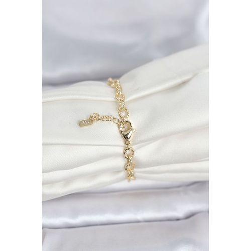 CM 14K Gold Renk Lazerli Halka Model Kadın Bileklik