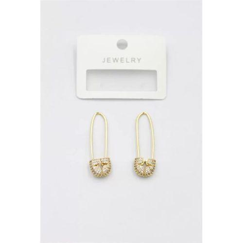 Taşlı Filkete Küpe - Altın