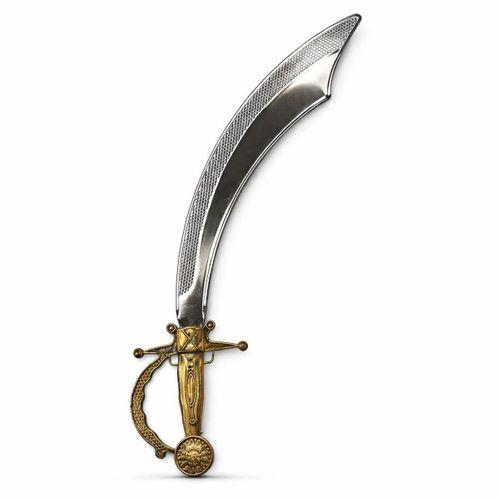 Parlak Metal Görünümlü Eskitme Kabzalı Plastik Korsan Kılıcı - 45 Cm