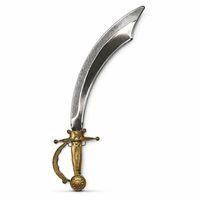 Parlak Metal Görünümlü Eskitme Kabzalı Plastik Korsan Kılıcı - 45 Cm