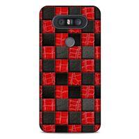 LG K41S - K51S Kılıf Patchwork (47) Crystal Flex Kılıf Siyah Kırmızı