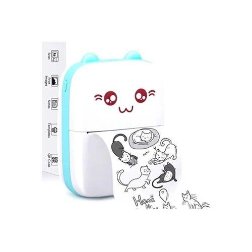 Mini Fotoğraf Yazıcı Kablosuz Etiket Yazıcı Baskı Makinesi Ios Android Uyumlu Termal Printer Mavi
