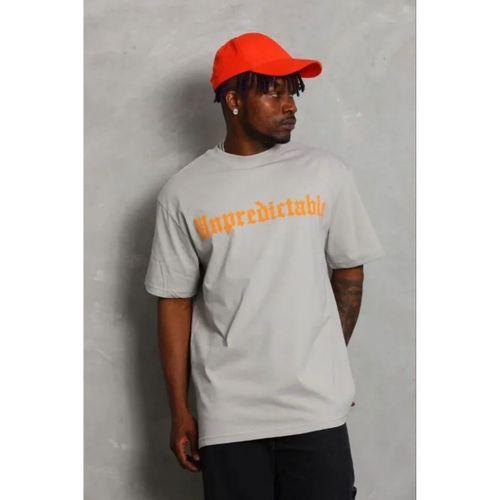 Erkek Baskılı T-Shirt Kısa Kol Bisiklet Yaka Regular Fit Rahat Kalıp Günlük Tişört - Gri