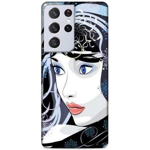 Lopard Samsung Galaxy S21 Ultra Uyumlu Kılıf Sürreal Yüzler ♀ (22) Tam Koruma Kılıfı Desenli
