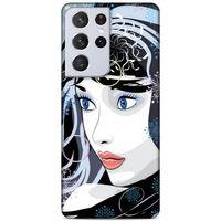 Lopard Samsung Galaxy S21 Ultra Uyumlu Kılıf Sürreal Yüzler ♀ (22) Tam Koruma Kılıfı Desenli