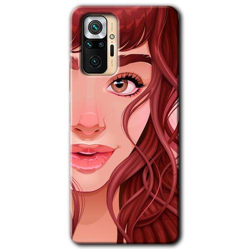 Redmi Note 10 Pro Kılıf HD Desen Baskılı Arka Kapak - Kızıl Kız + Kırılmaz Cam