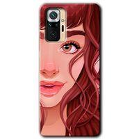 Redmi Note 10 Pro Kılıf HD Desen Baskılı Arka Kapak - Kızıl Kız + Kırılmaz Cam