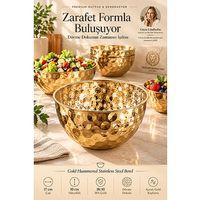 Gold Çelik Dövme Model Mutfak ve Dekorasyon Kasesi 17x10 cm 18/10 SUS 304 Paslanmaz Çelik 723760