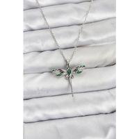 316L Çelik Zincir Gümüş Renk Yusufçuk Model Zirkon Taşlı Kadın Kolye