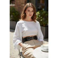 Siyah Kadın Kemer Kalın Çift Tokalı Bel Aksesuarı - Brf1203