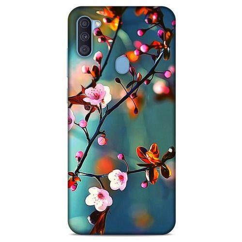 Lopard Samsung Galaxy A11 Uyumlu Kılıf Bahar (45) Liquid Air Kılıf Beyaz Pembe Çiçek