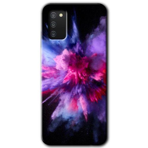 Galaxy A02s Kılıf HD Desen Baskılı Arka Kapak - Color Splash Purple