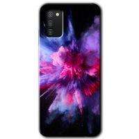 Galaxy A02s Kılıf HD Desen Baskılı Arka Kapak - Color Splash Purple