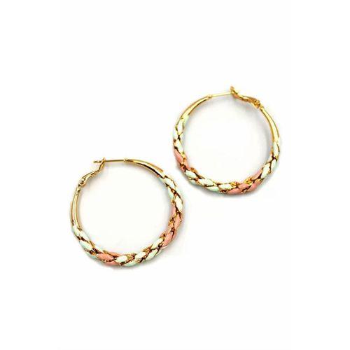 Mineli Halka Küpe - Pembe