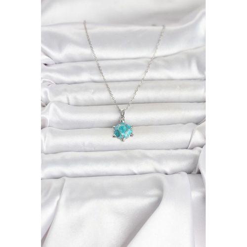 316L Çelik Zincir Gümüş Renk Kaplumbağa Model Kadın Kolye