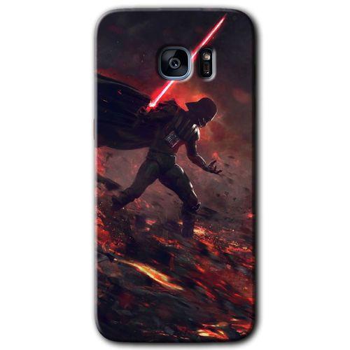 MRCİLETİSİM MRCİLETİSİM Samsung Galaxy S7 Edge Kılıf HD Desen Baskılı Arka Kapak + Temperli Cam - Darh Vader Wars