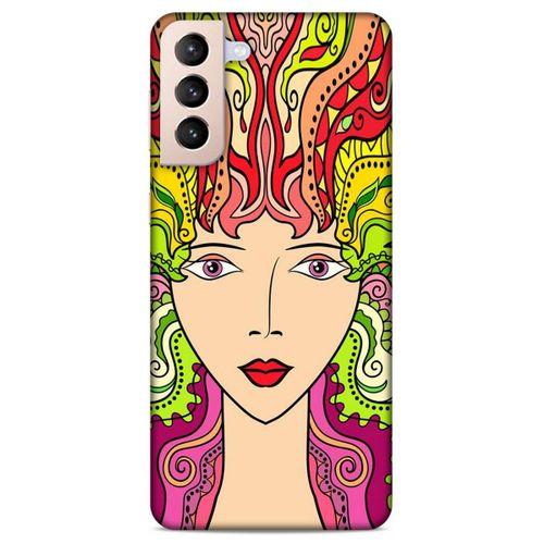 Lopard Samsung Galaxy S21 Plus Uyumlu Kılıf Sürreal Yüzler ♀ (42) Rugged Armor Kılıf Desenli