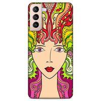 Lopard Samsung Galaxy S21 Plus Uyumlu Kılıf Sürreal Yüzler ♀ (42) Rugged Armor Kılıf Desenli