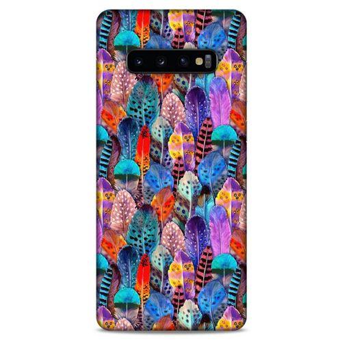Samsung Galaxy S10 Plus Kılıf Desenli Özel Seri Tüyler (39) Liquid Crystal Kılıf