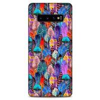 Samsung Galaxy S10 Plus Kılıf Desenli Özel Seri Tüyler (39) Liquid Crystal Kılıf