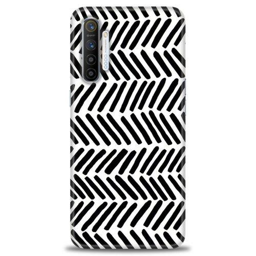 Realme XT Kılıf HD Baskılı Kılıf - Siyah Çubuklar + Tam Ekran Koruyucu