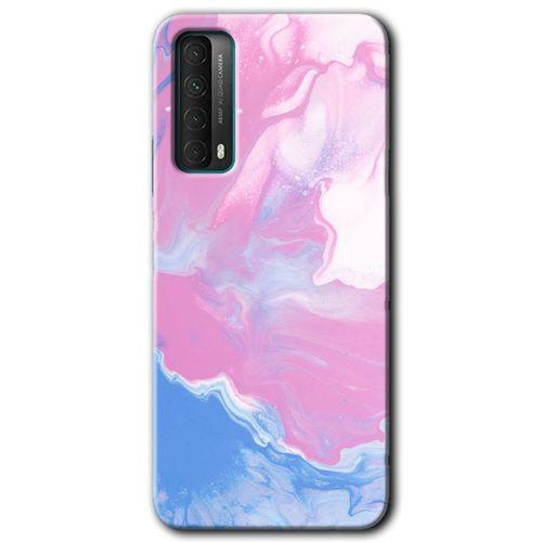 MRCİLETİSİM Huawei P Smart 2021 Kılıf Baskılı Kapak - Liquid Lekeler Art +Tam Ekran Koruyucu