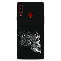 Lopard Samsung Galaxy A20s Uyumlu Kılıf Tattoo's (9) Kılıf Beyaz Siyah