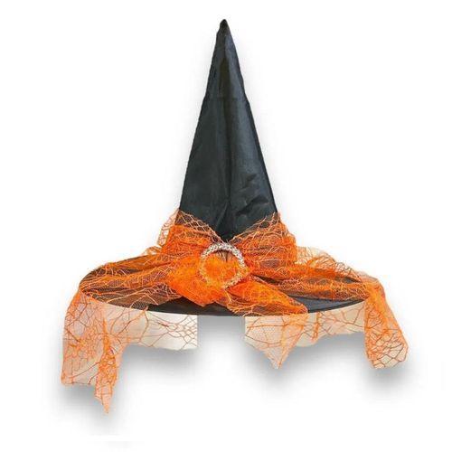 VIP HALLOWEEN HAT TÜLLÜ TURUNCU SİYAH CADILAR BAYRAMI ŞAPKASI CADILAR BAYRAMI KOSTÜM AKSESUARLARI