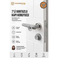 7 li Vantuzlu Silikon Kapı Kolu Stoperi Duvar Koruyucu Sessiz Darbe Emici Kılıf Seti 718919