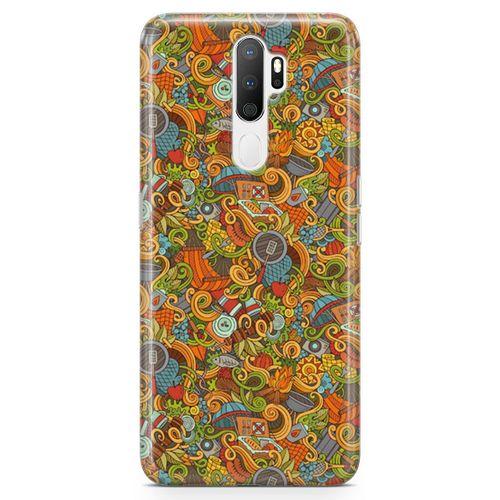 Oppo A5 2020 Kılıf Doodle Piknik Seti Arka Kapak Koruma Desenli Full Koruyucu