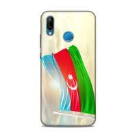 Huawei P20 Lite Uyumlu Kılıf Azarbaijan (7) Telefon Kılıfı Gökyüzü Bayrak