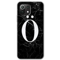 Xiaomi Mi 11 Lite HD Baskılı Kılıf + 9D Tam Ekran Koruyucu - Siyah Mermer Desenli Ö Harfi
