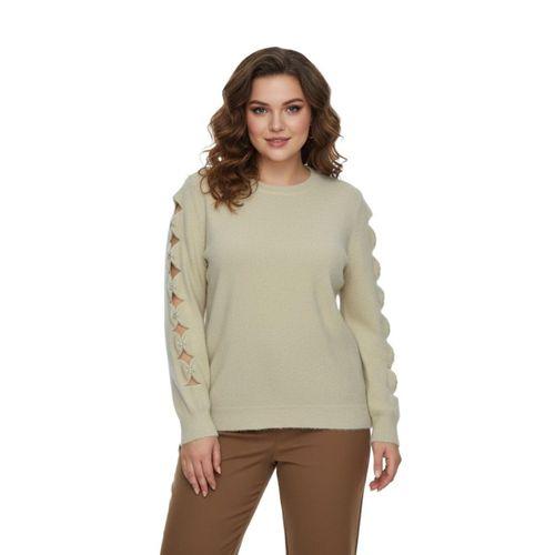 Kadın Kol Taşlı Modelli Sakallı Triko Kazak BGL-ST05077