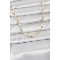 CM 14K Gold Renk Lazer Zincirli Model 60 cm Kadın Kolye