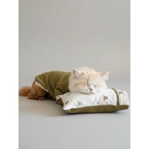 Teddy Forest Chic Polar Sweat ve Yastık Takımı – Kediler İçin Uyku by Kemique