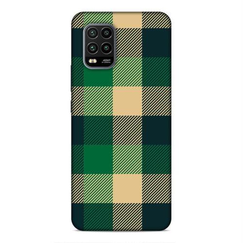 Xiaomi Mi 10 Lite Kılıf Retro Kumas Yesil Arka Kapak Silikon Koruma Full Koruyucu
