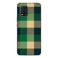 Xiaomi Mi 10 Lite Kılıf Retro Kumas Yesil Arka Kapak Silikon Koruma Full Koruyucu