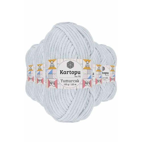 5 Adet Yumurcak Kadife El Örgü İpi Açık Gri K919