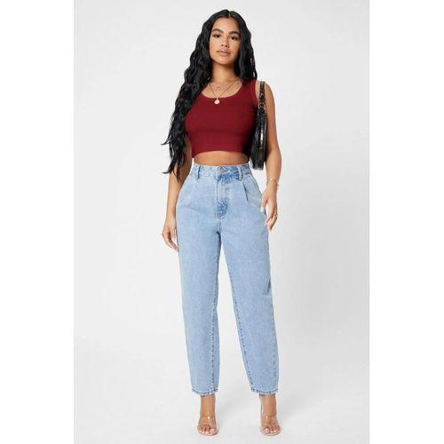 Kadın Bordo Modern Fit Kare Yaka Crop Top Bluz