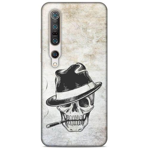 Lopard Xiaomi Mi 10 Pro Uyumlu Kılıf Tattoo's (24) Darbe Emici Kılıf Şapkalı İskelet