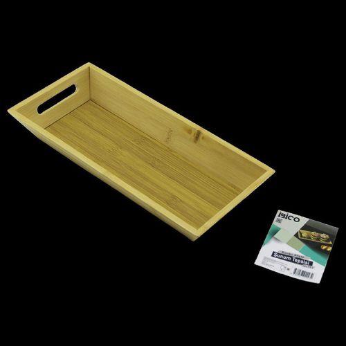 Bambu Sunum Tepsisi 16x35x4.5 cm (Çift Kulplu)