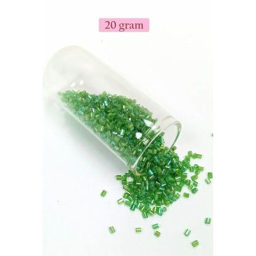 Kesme Cam Boncuk 2mm - 20 Gram - Şeffaf Yeşil -BNC307