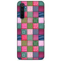 Oppo Realme 6 Pro Kılıf Patchwork (35) Fit Design Kılıf Toz Pembe Lacivert
