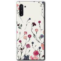 Galaxy Note 10 Kılıf HD Desen Baskılı Arka Kapak - Mat Çiçek + Kırılmaz Cam