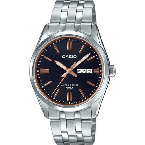 Casio MTP-1335D-1A2VDF Quartz Çelik Gri Siyah Kadran 38 mm Erkek Kol Saati
