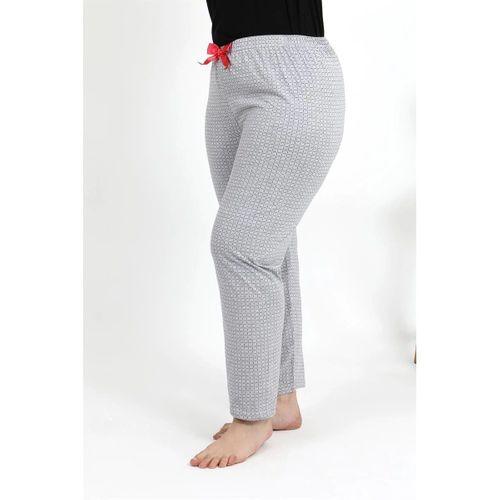 Kadın Pamuklu Büyük Beden Alt Pijama Gri