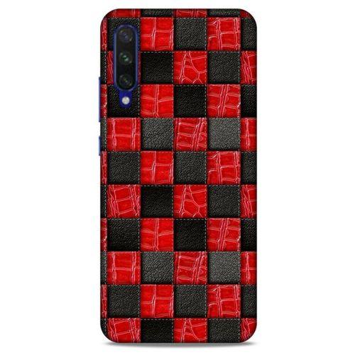 Xiaomi Mi A3 Kılıf Patchwork (47) Crystal Flex Kılıf Siyah Kırmızı