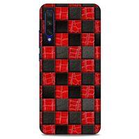 Xiaomi Mi A3 Kılıf Patchwork (47) Crystal Flex Kılıf Siyah Kırmızı